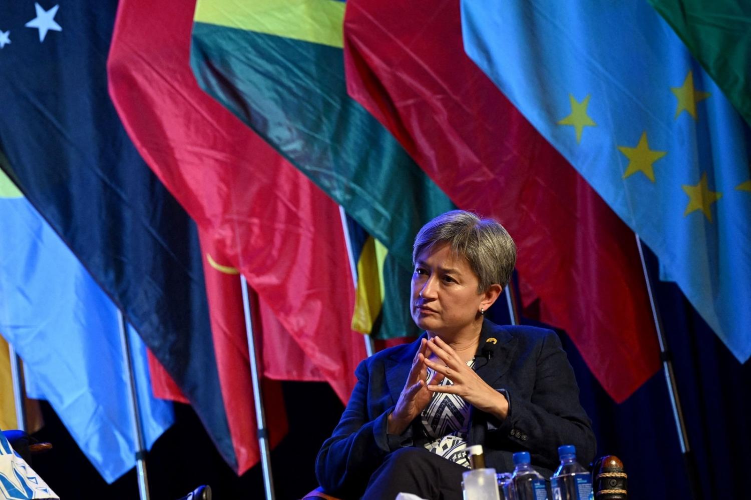 Despite more than a year of Foreign Minister Penny Wong making herself known to Pacific Island Forum nations, 87 per cent of Australians are still worried about China in the Pacific (William West/AFP via Getty Images)